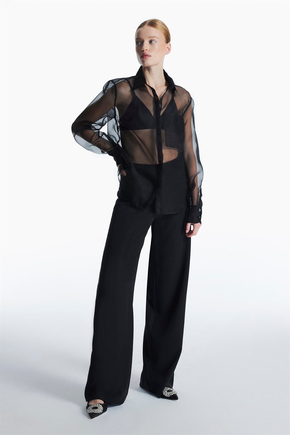 Akio shirt // black organza