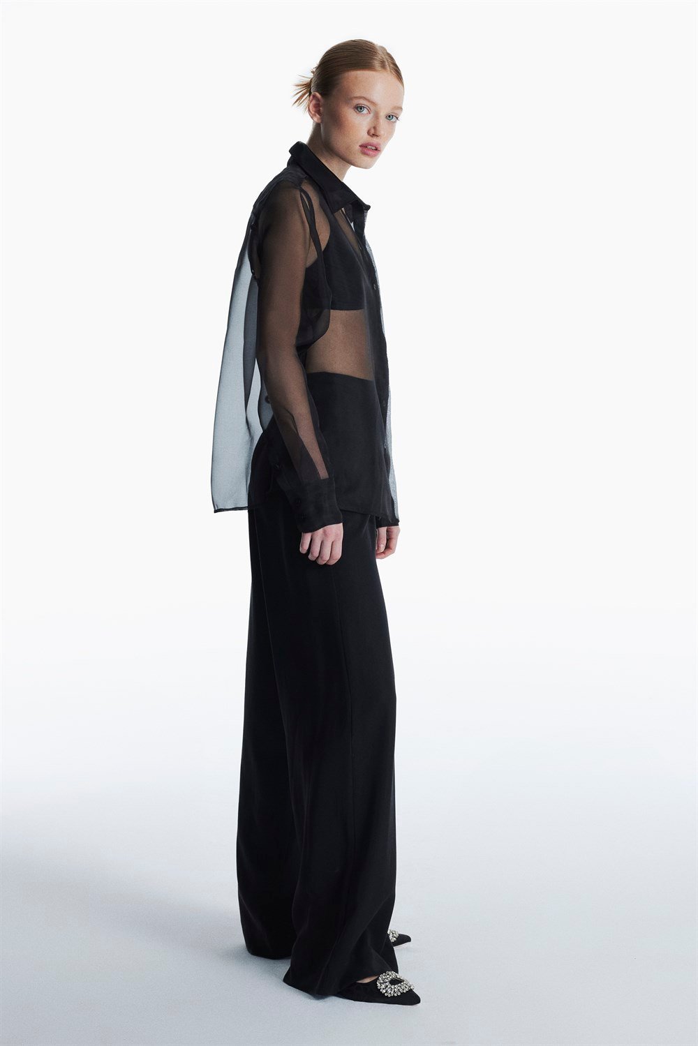 Akio shirt // black organza