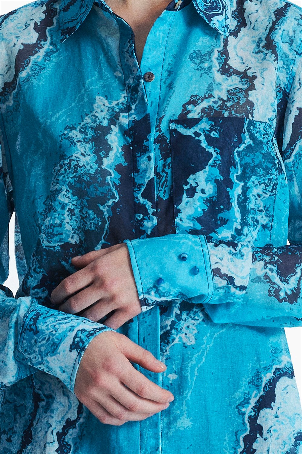 Akio shirt // blue agate